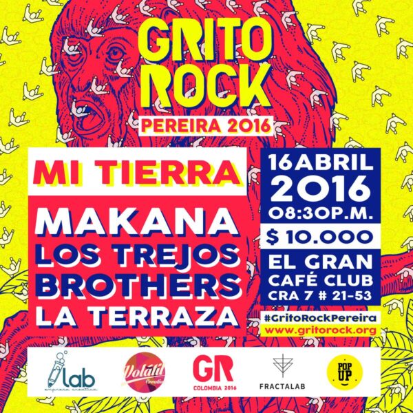 Programación Mi Tierra en el Festival Grito Rock Pereira