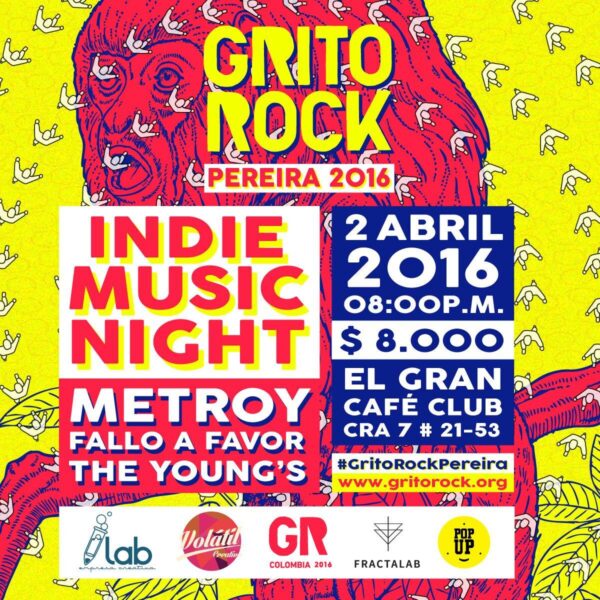Programación del 2 de abril en el Grito Rock Pereira 2016