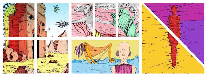 Ilustración La historia de un presagio, sueños, presagios y alucinaciones. artista Adrián Estrada Mejía, Tercera Edición Ciudad Gótica, Revista Digital La Astilla en el Ojo.