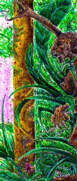 Ilustración Patasola Mito, sueños, presagios y alucinaciones. artista Adrián Estrada Mejía, Tercera Edición Ciudad Gótica, Revista Digital La Astilla en el Ojo.