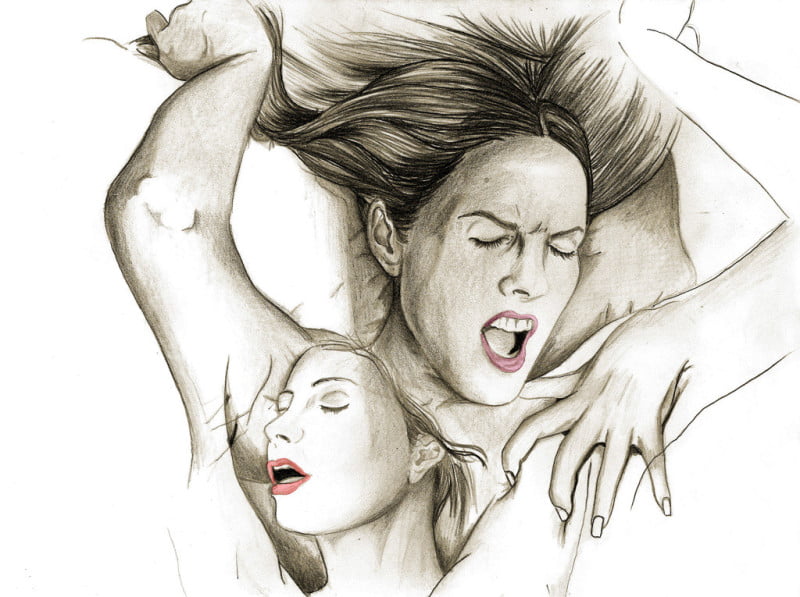 Pasión ilustración por Juan Zapata (Zeta Ce) de la serie Mujer me inspiras. Primera edición Amor, Alegría y Locura Revista Digital La Astilla en el OJo.